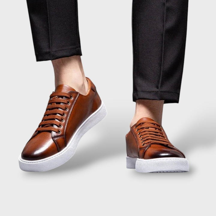 Zapatillas Piel Negra Hombre
