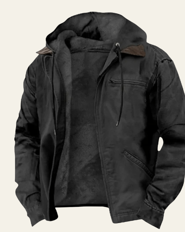 Chaqueta acolchada con capucha masculina