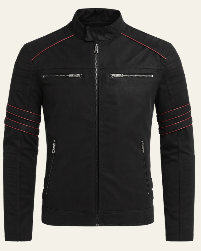 Cazadora de piel vegana biker