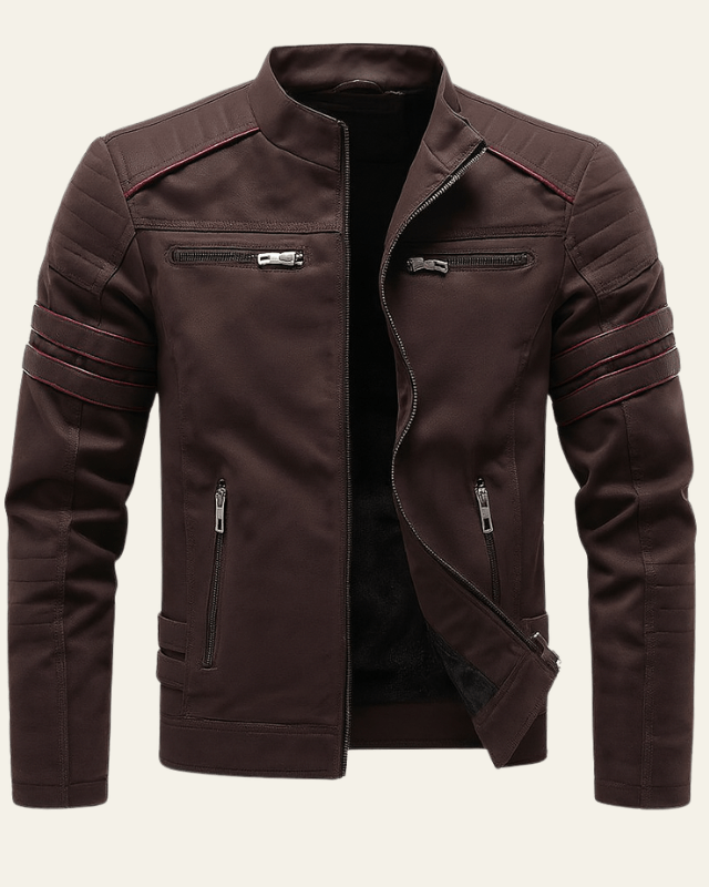 Cazadora de piel vegana biker