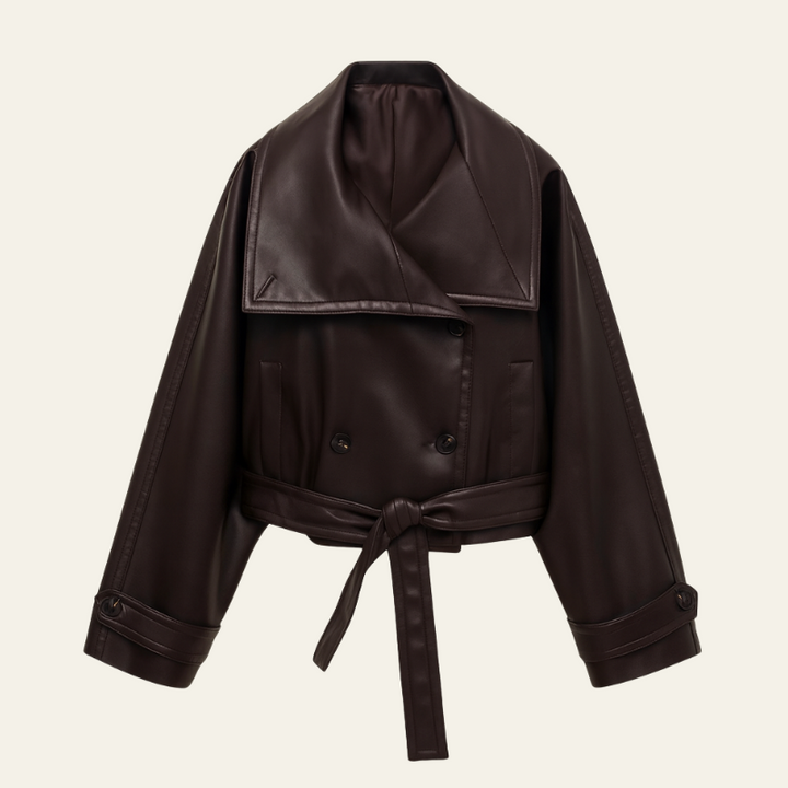 Chaqueta Cropped de Piel Vegana