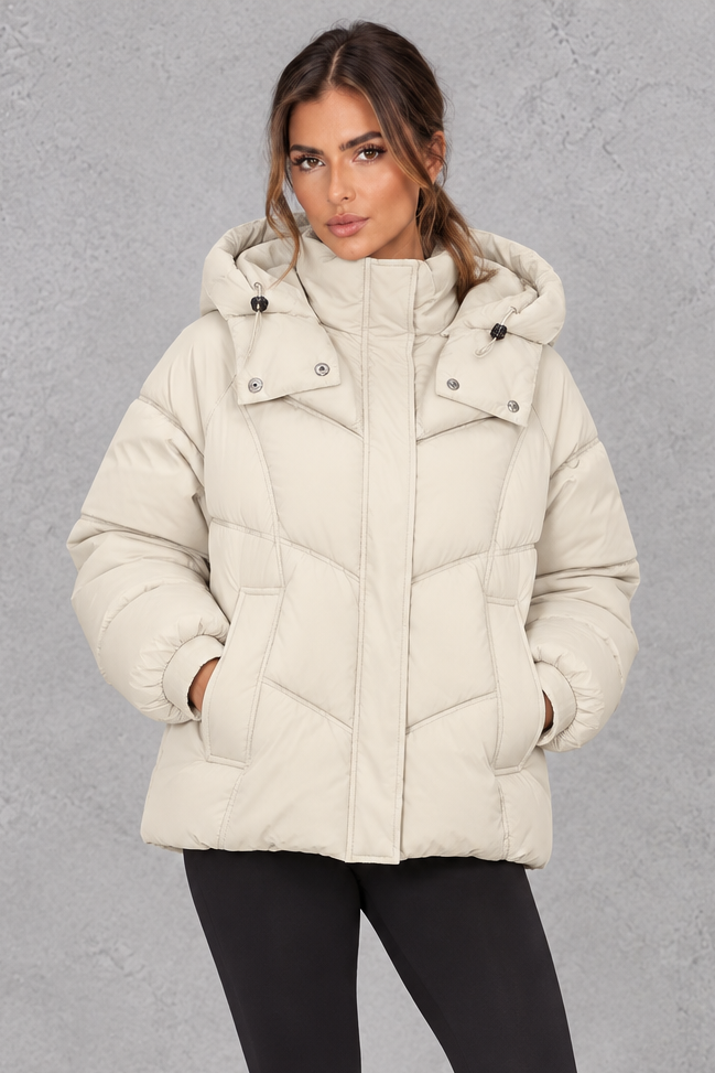 Chaqueta acolchada oversize con capucha