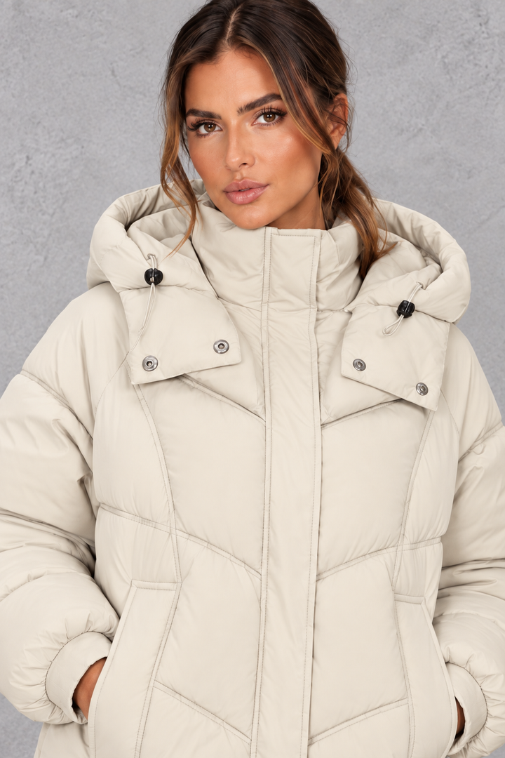 Chaqueta acolchada oversize con capucha