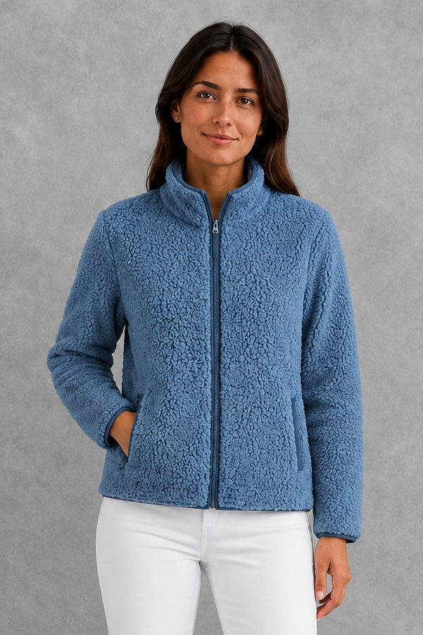 Chaqueta sherpa con cremallera
