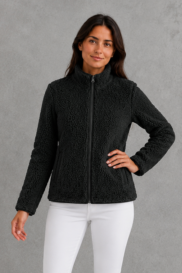 Chaqueta sherpa con cremallera