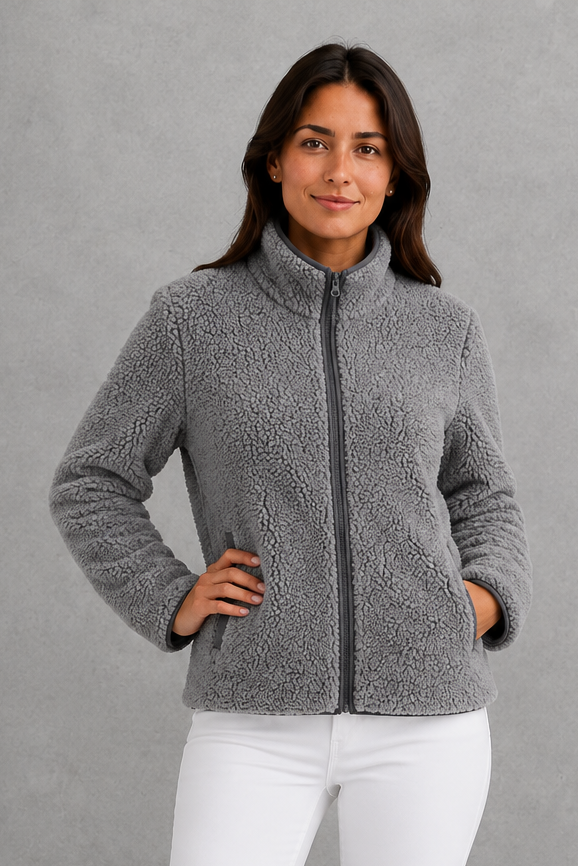 Chaqueta sherpa con cremallera