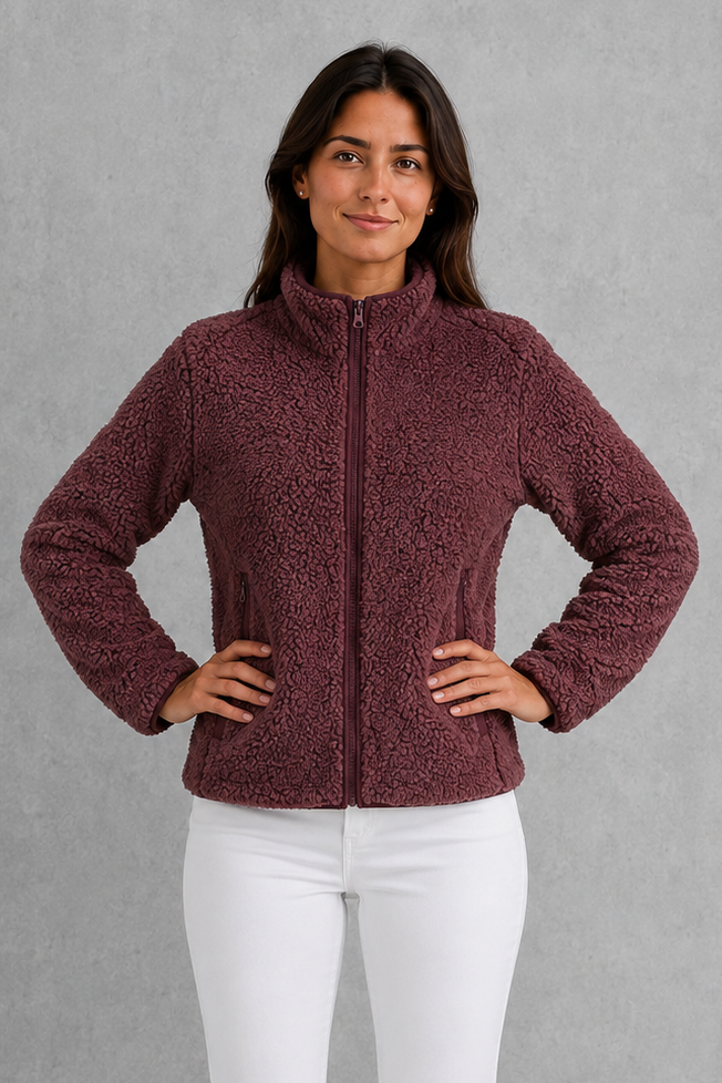 Chaqueta sherpa con cremallera