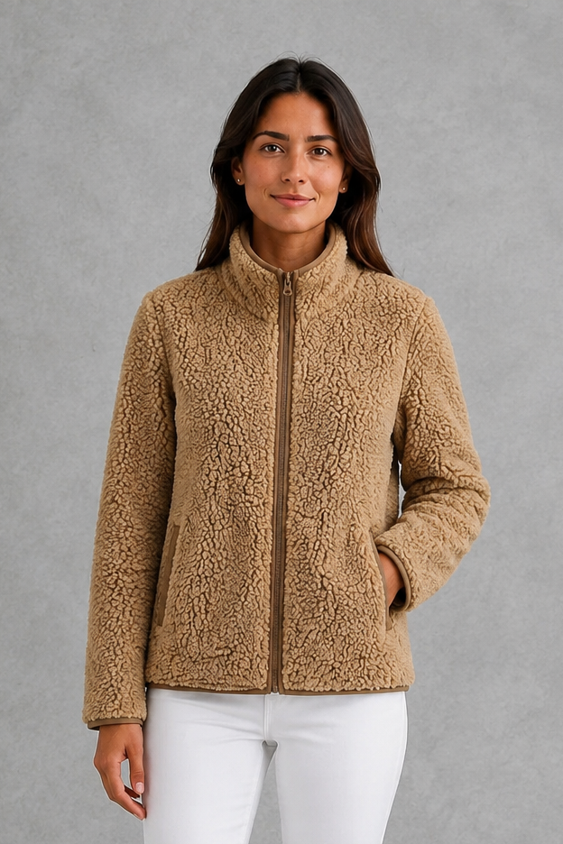 Chaqueta sherpa con cremallera