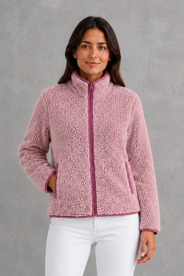 Chaqueta sherpa con cremallera