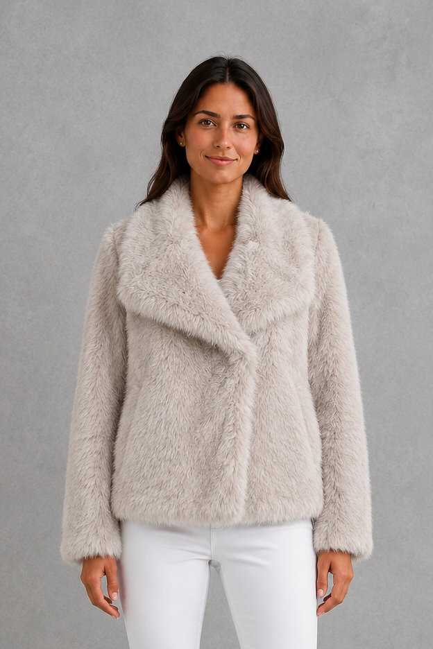 Chaqueta de Pelo Sintético Elegante