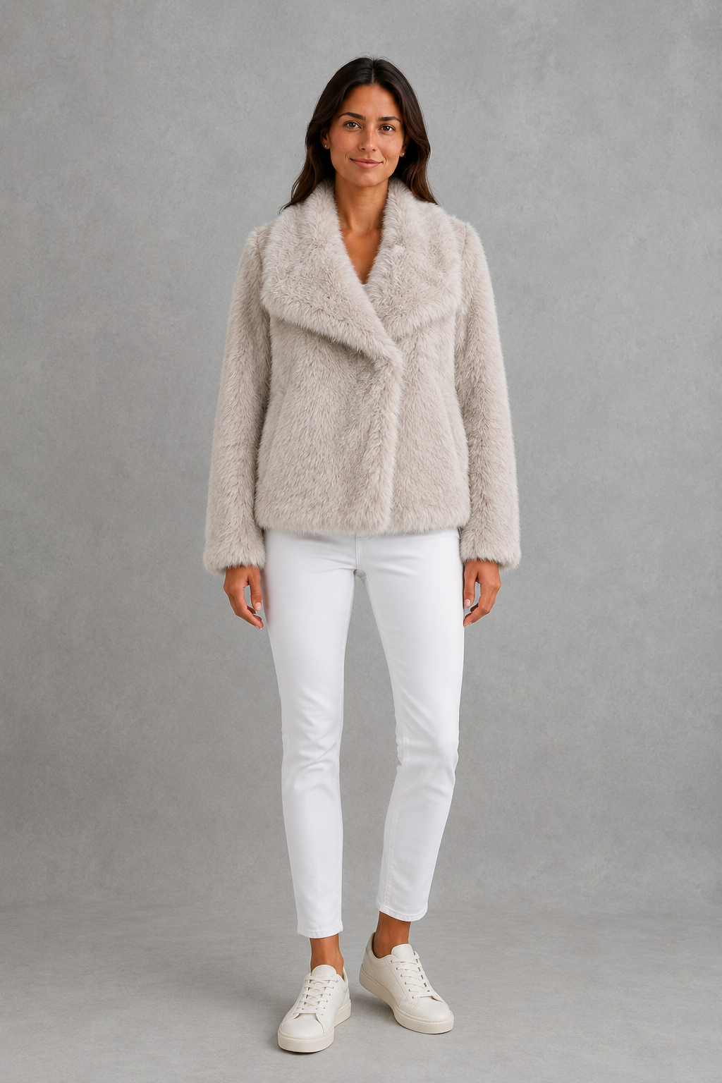 Chaqueta de Pelo Sintético Elegante