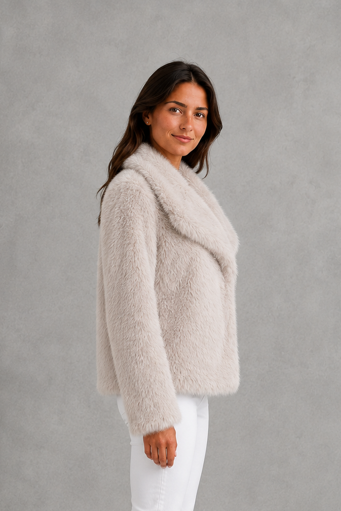 Chaqueta de Pelo Sintético Elegante