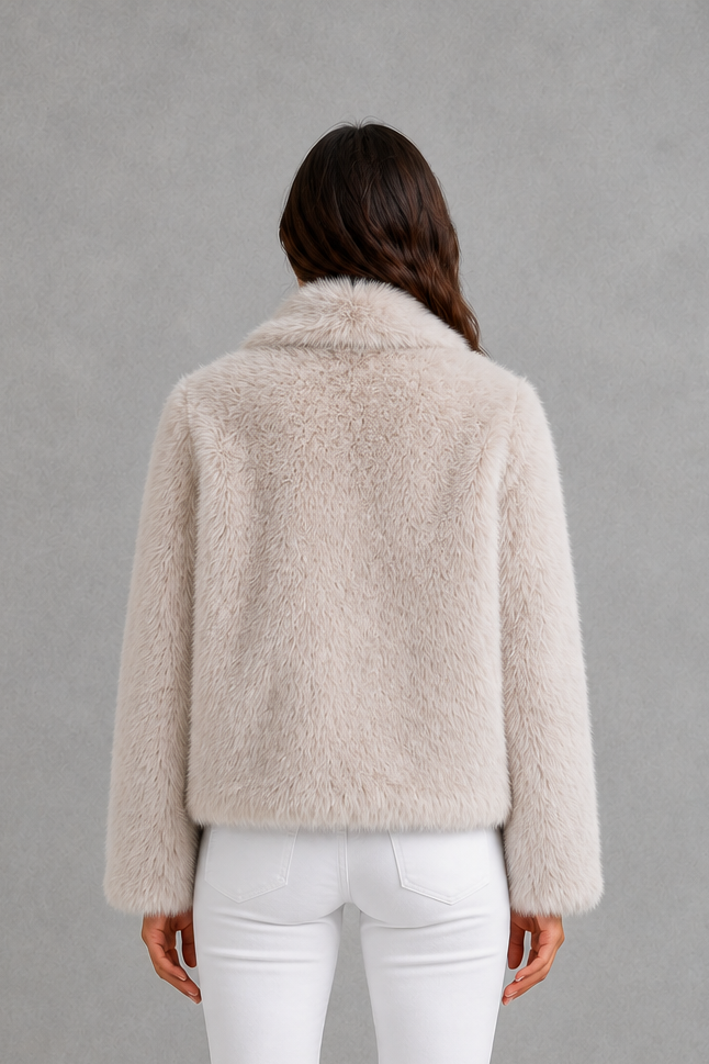 Chaqueta de Pelo Sintético Elegante