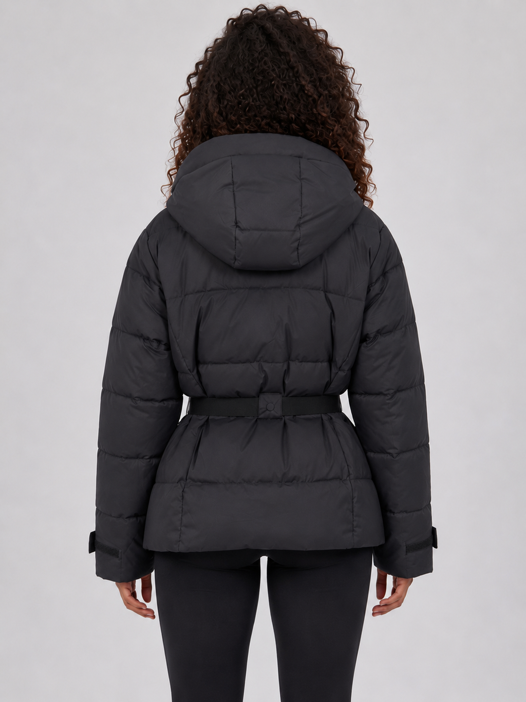 Chaqueta Acolchada con Capucha y Cinturón