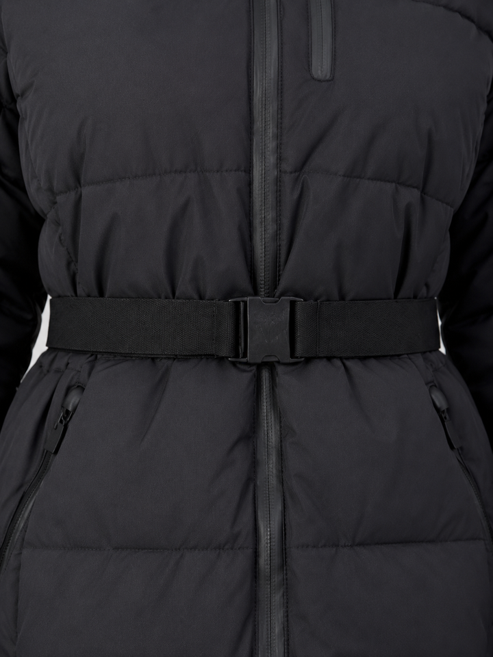 Chaqueta Acolchada con Capucha y Cinturón