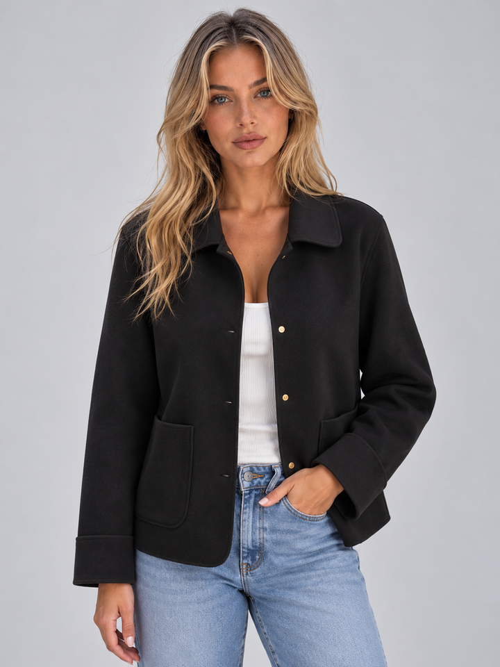 Chaqueta camisera con bolsillos mujer
