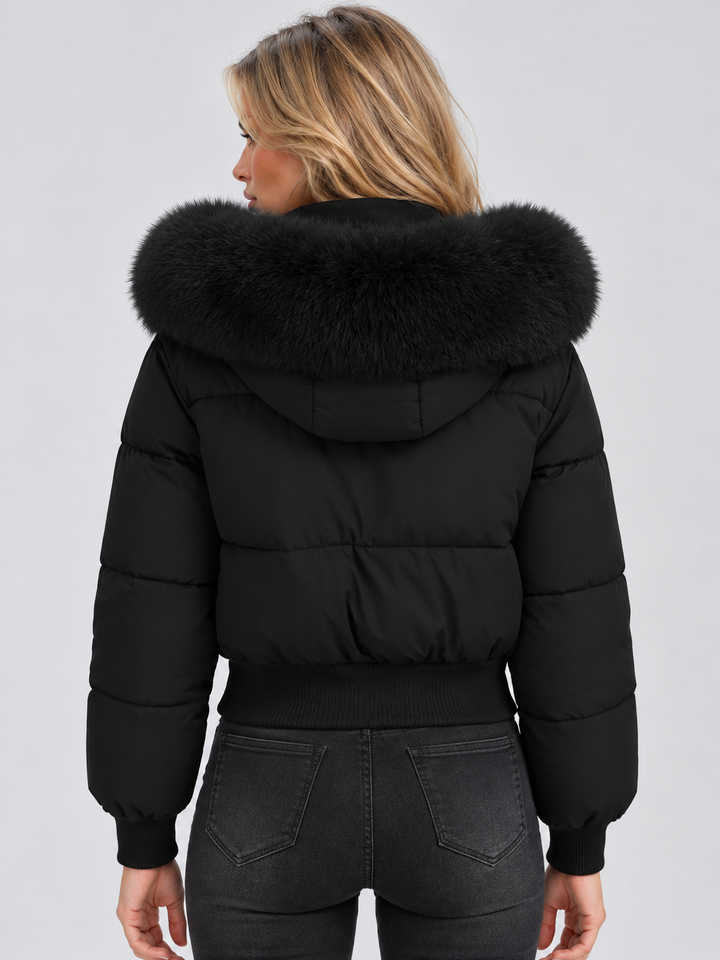Chaqueta Acolchada con Cuello Sintético