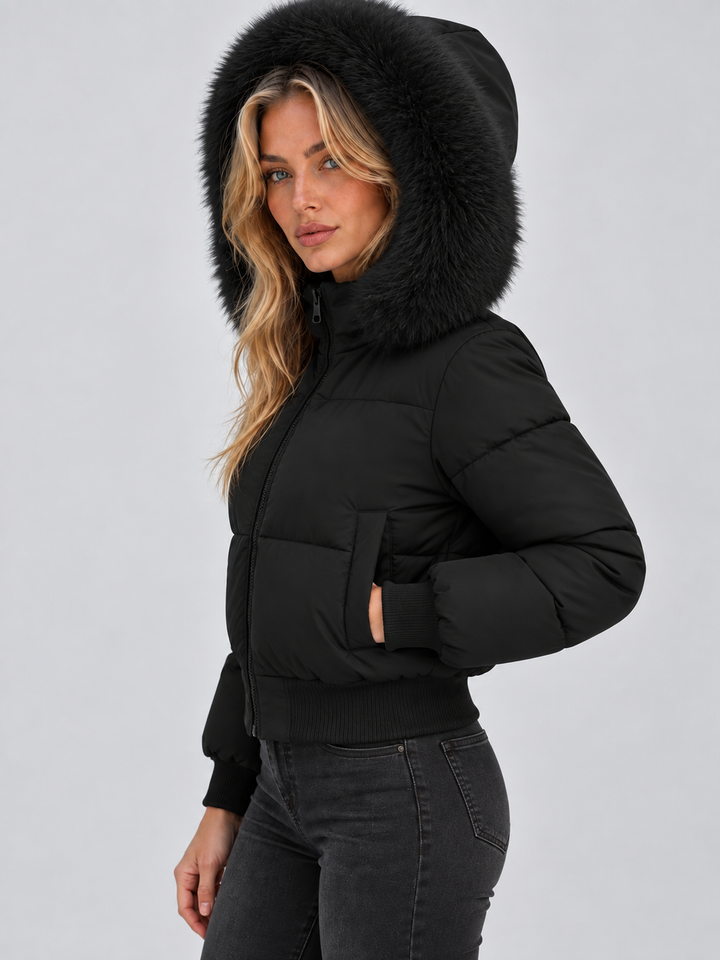 Chaqueta Acolchada con Cuello Sintético