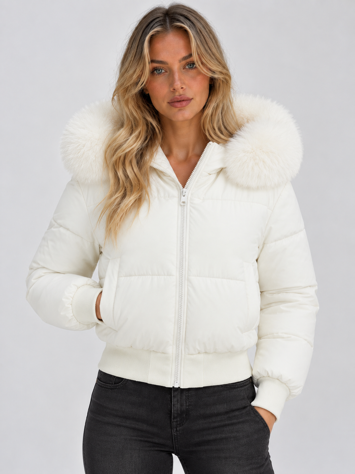 Chaqueta Acolchada con Cuello Sintético