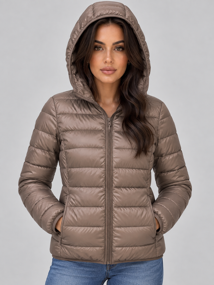 Chaqueta Acolchada Ligera con Capucha