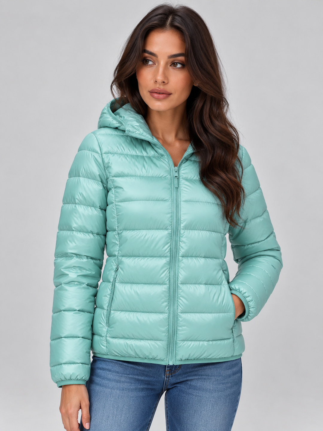 Chaqueta Acolchada Ligera con Capucha