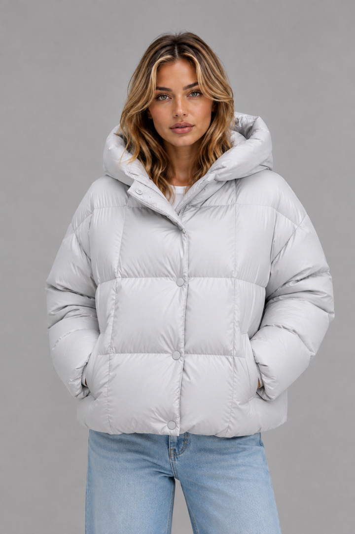 Chaqueta acolchada oversize con capucha