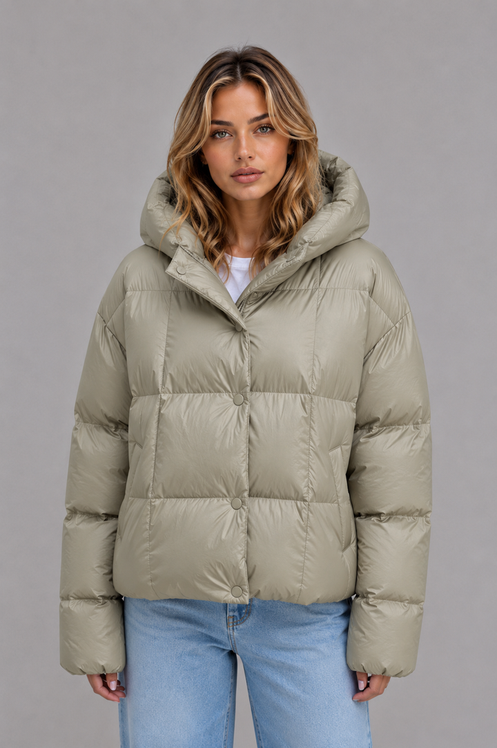 Chaqueta acolchada oversize con capucha