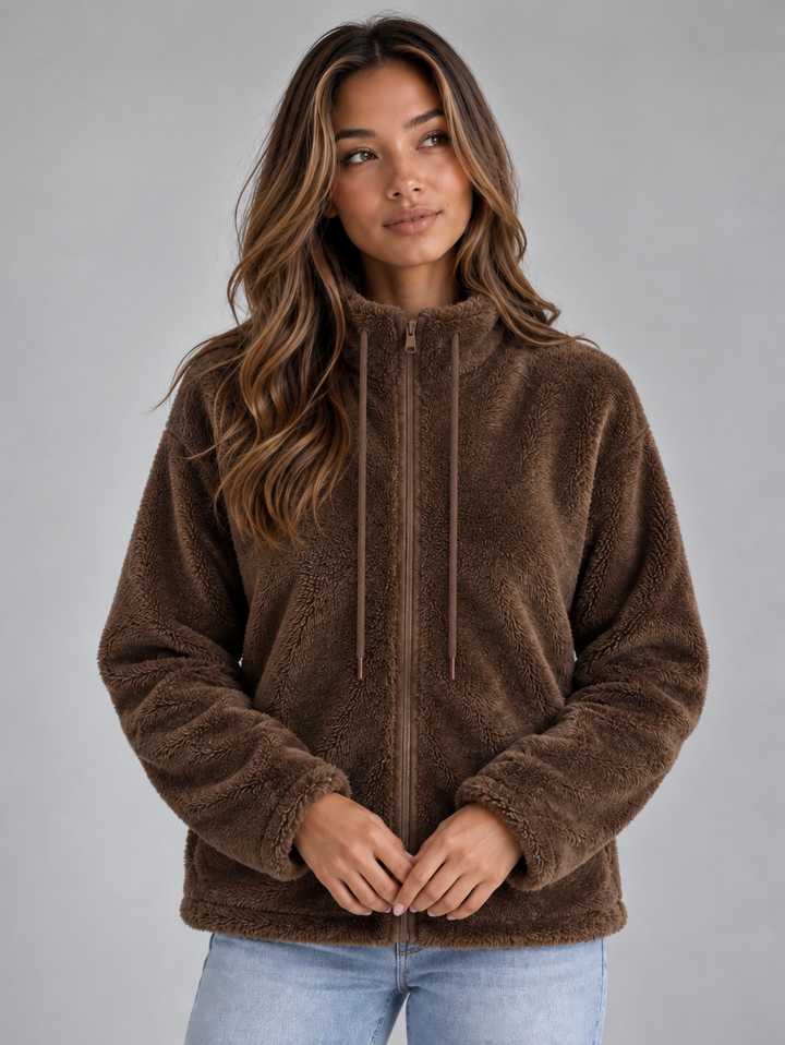 Chaqueta Teddy de Pile con Cremallera