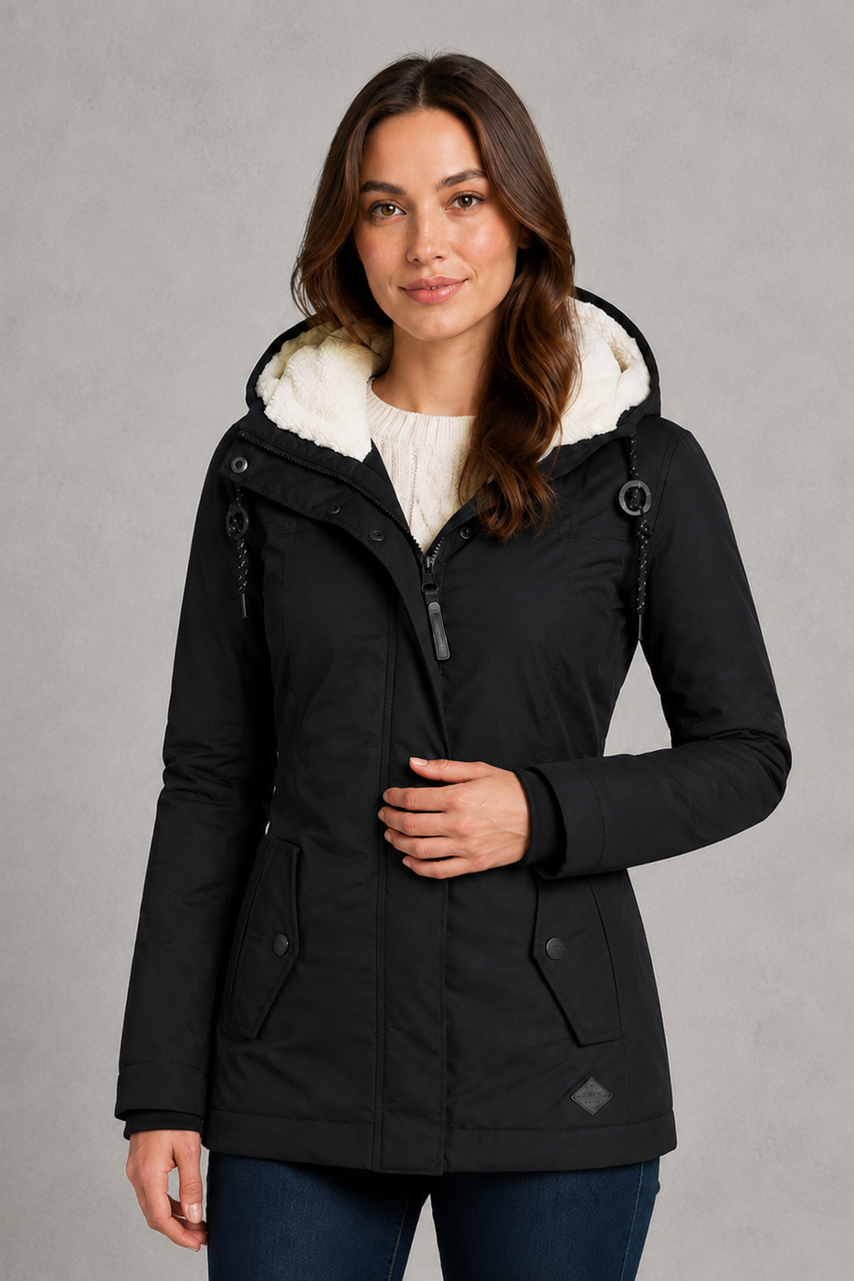 Parka impermeable con capucha mujer