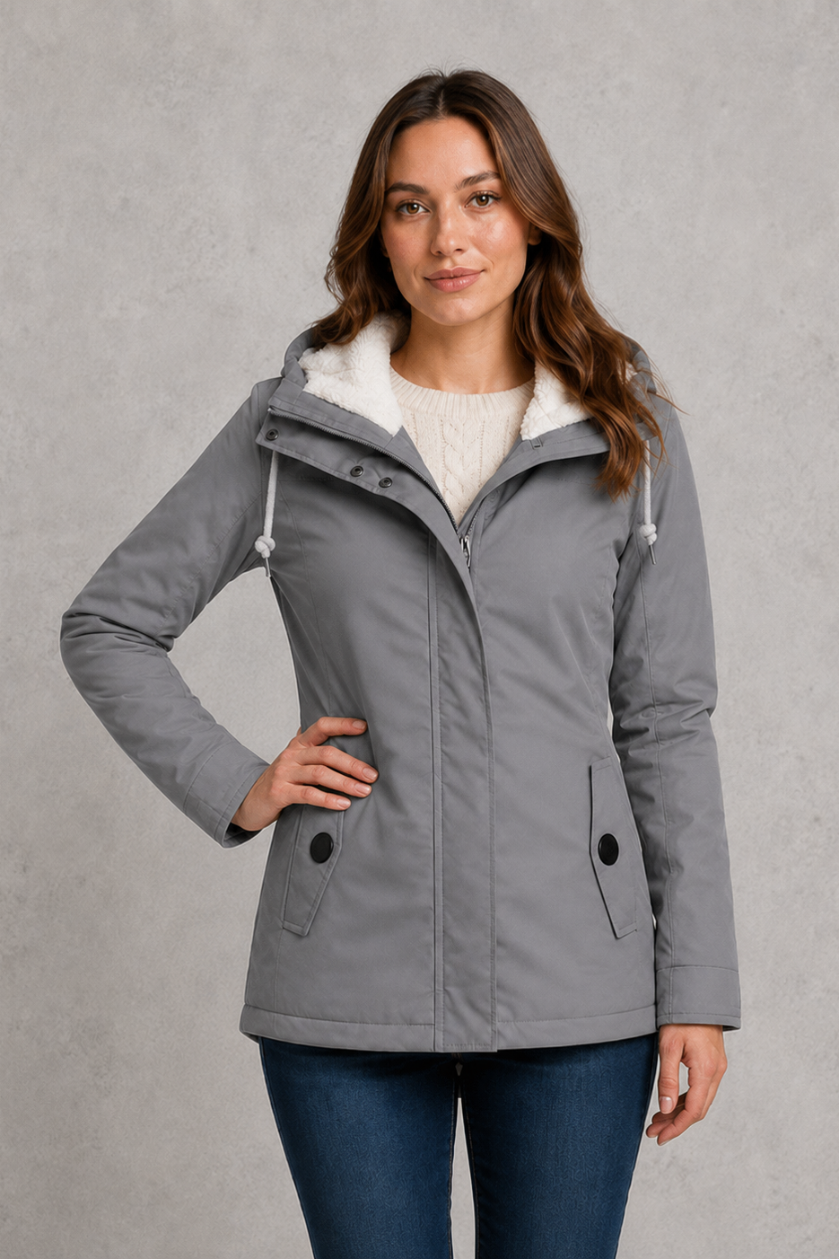 Parka impermeable con capucha mujer