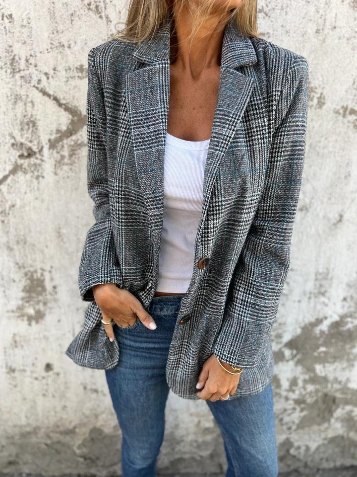 Blazer de Cuadros Corte Clásico