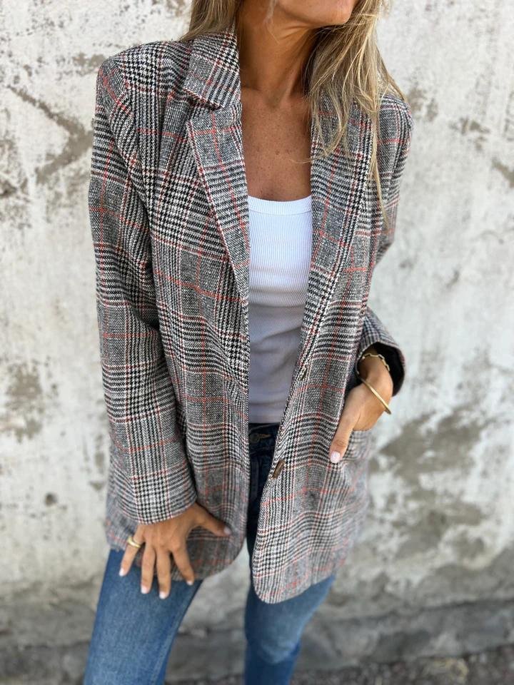 Blazer de Cuadros Corte Clásico