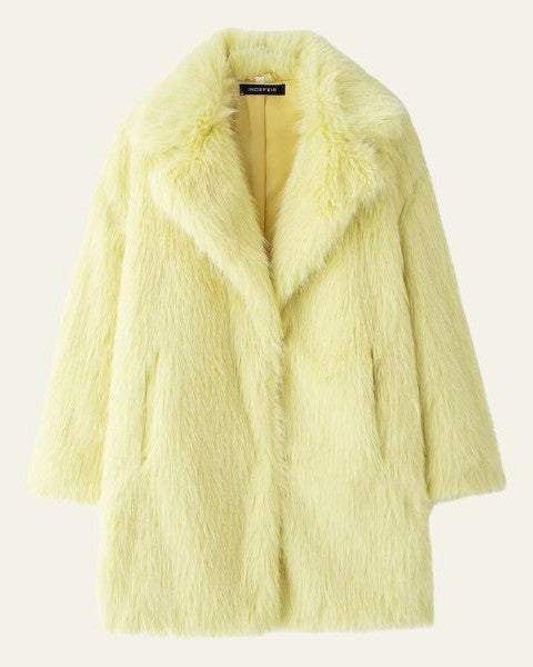 Abrigo de piel sintética elegante