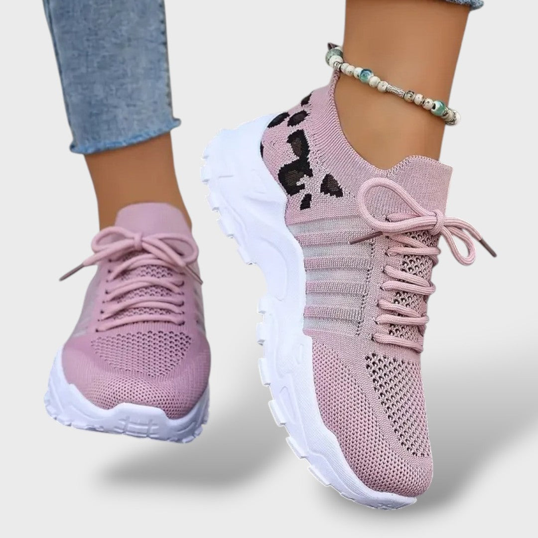 Zapatillas Ortopédicas Knit Leopardo Suela Chunky