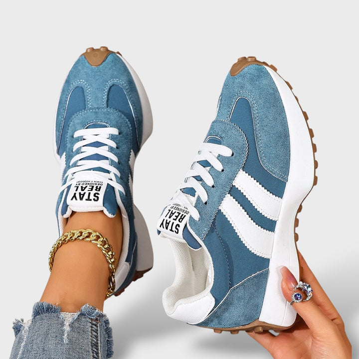 Zapatillas Ortopédicas Retro Ante Azul Mujer