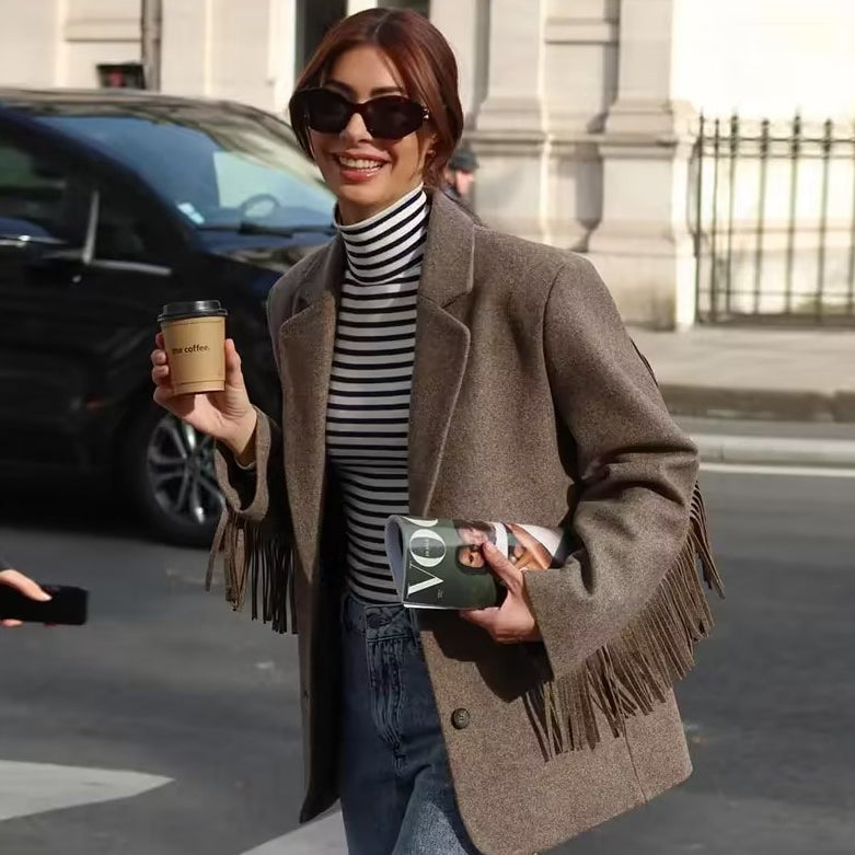 Americana De Mujer Con Flecos