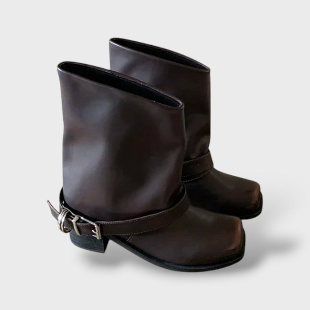 Botines Cowboy Mujer Punta Cuadrada