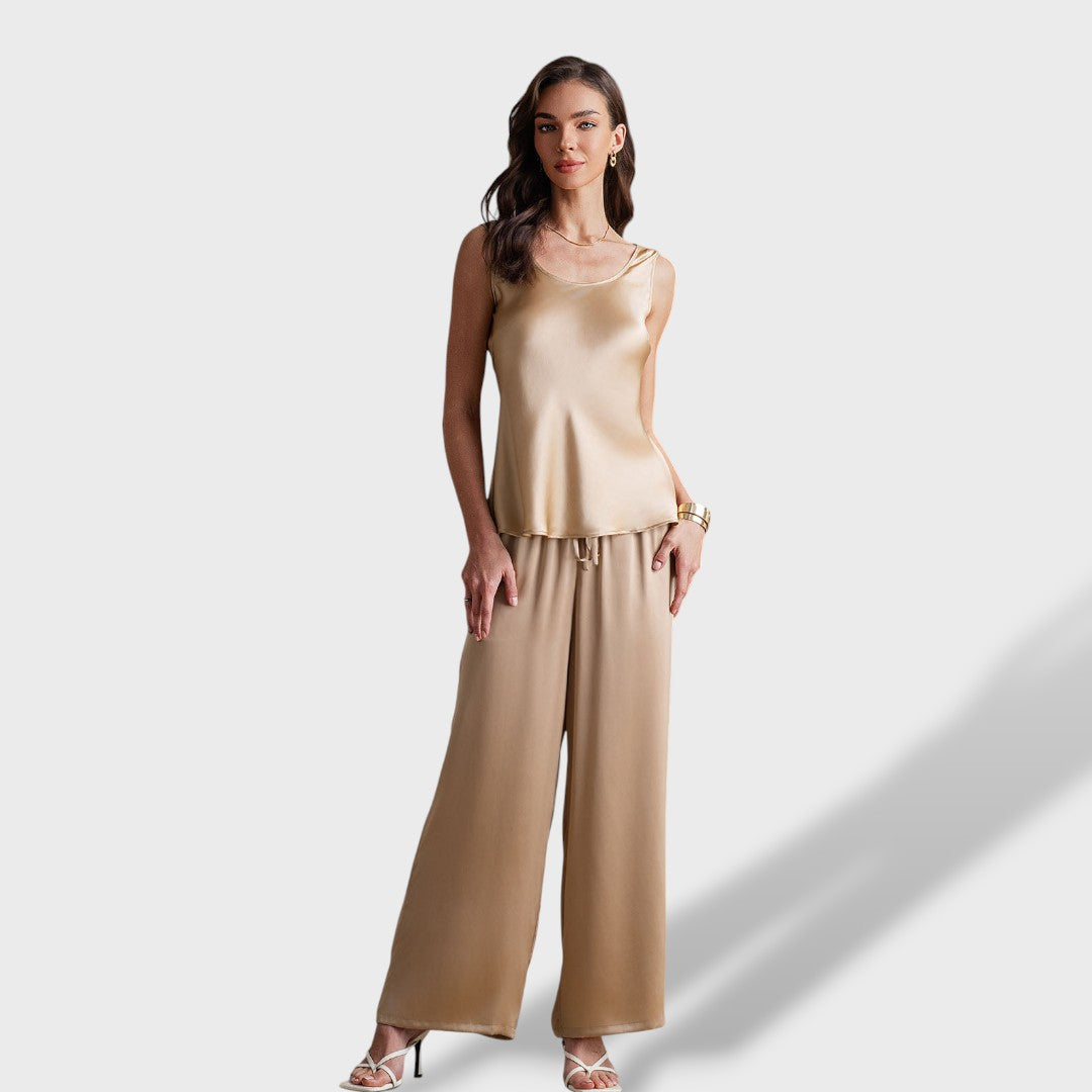 Clara™ | Pijama pierna ancha mujer