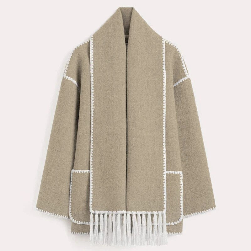 Chaqueta Invernal con Cuello de Chal