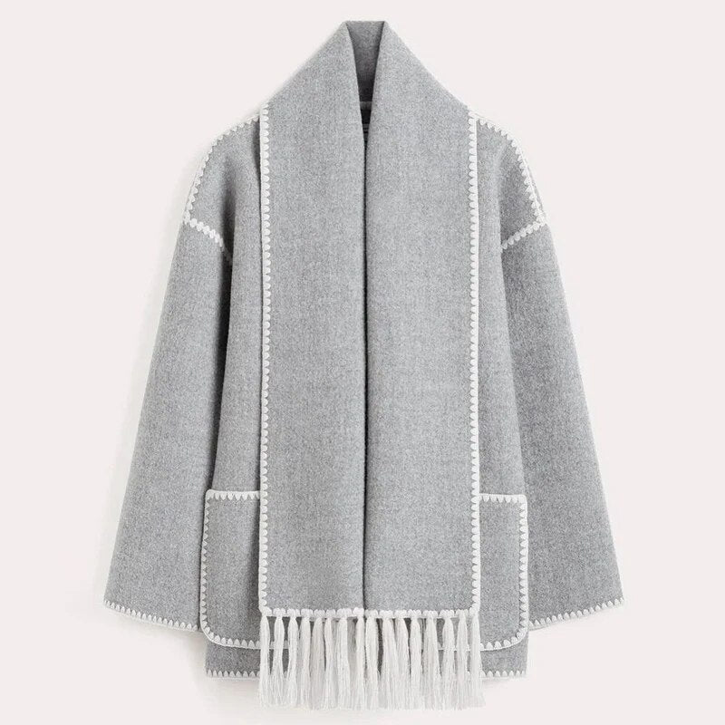 Chaqueta Invernal con Cuello de Chal