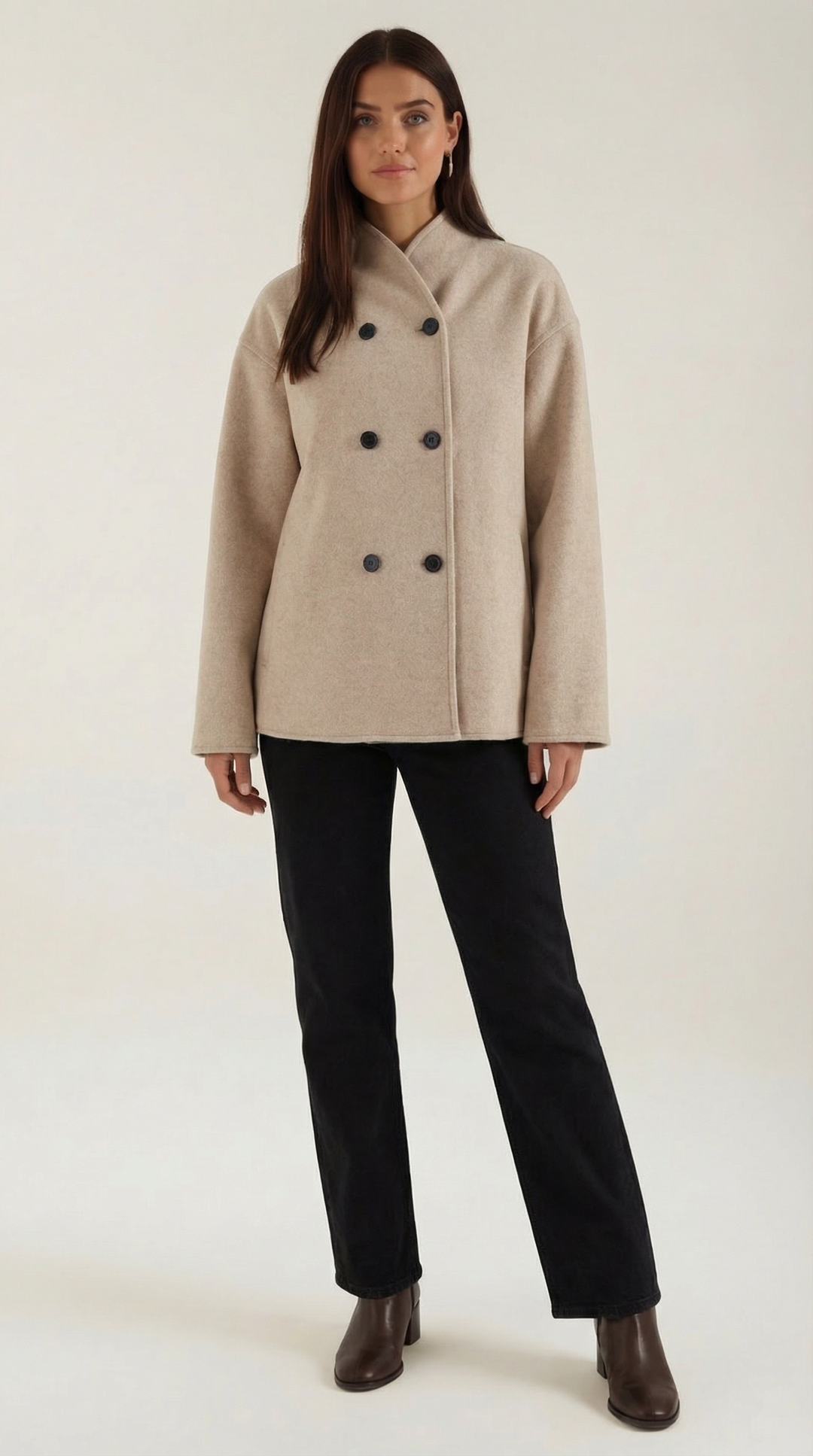 Chaqueta suave oversize de mujer