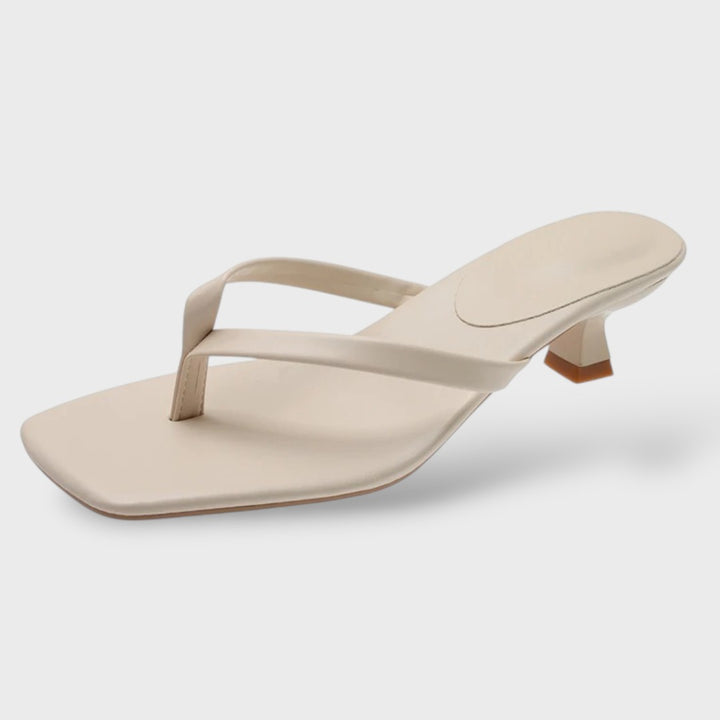 Sandalias Tacón Esculpido Piel Clip Toe Mujer