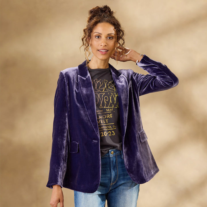 Blazer de terciopelo corte entallado