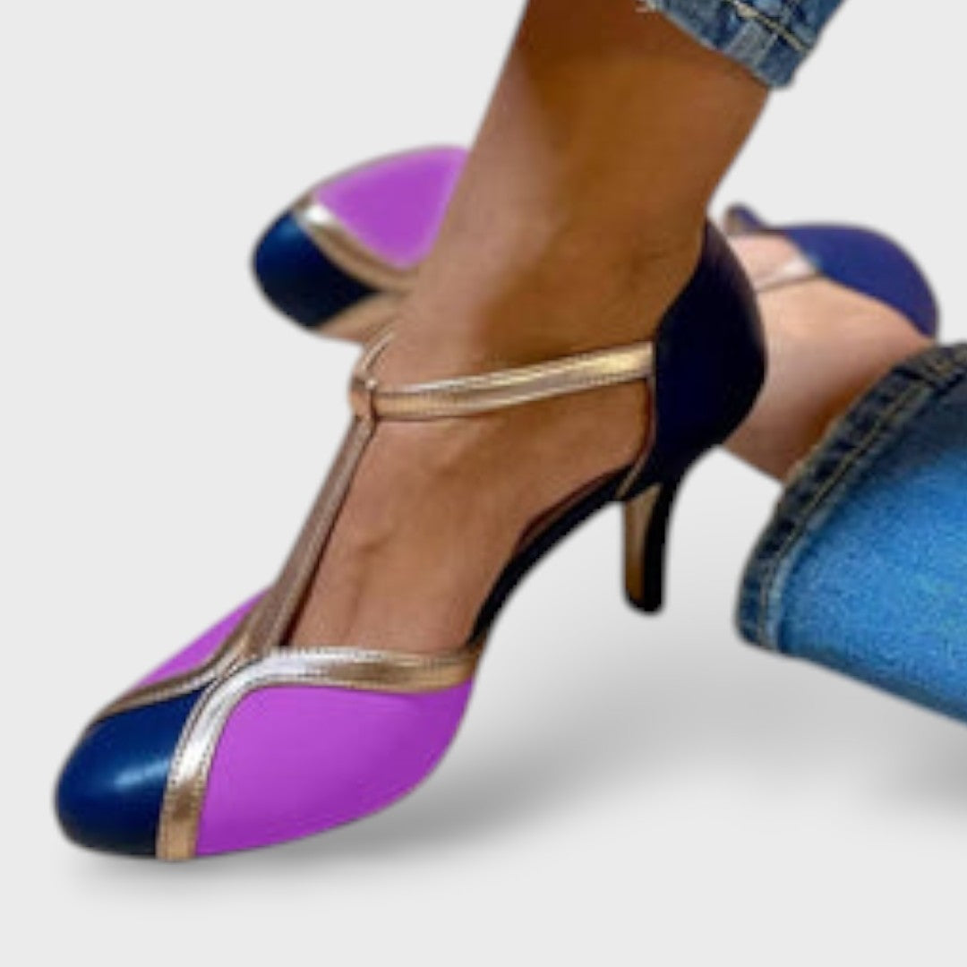 Tacones vintage T-strap mujer
