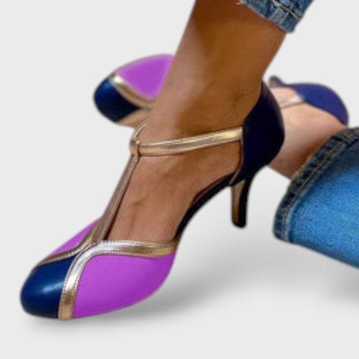 Tacones vintage T-strap mujer
