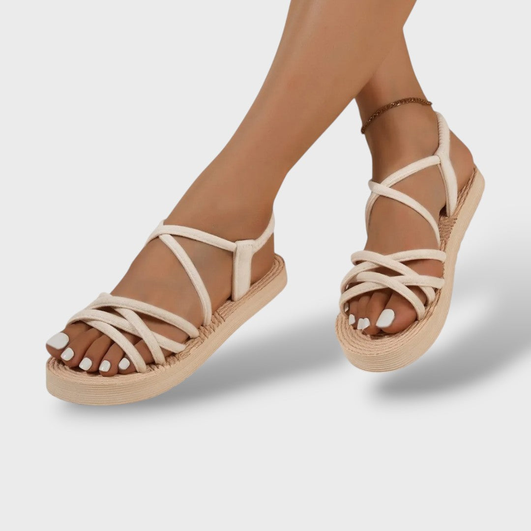 Sandalias Gladiadora Plataforma Tiras Cruzadas Mujer