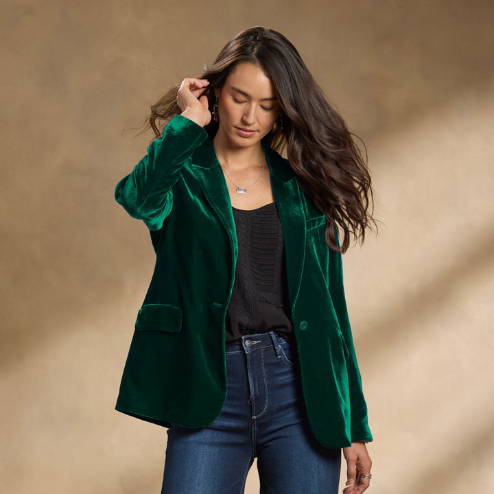 Blazer de terciopelo corte entallado