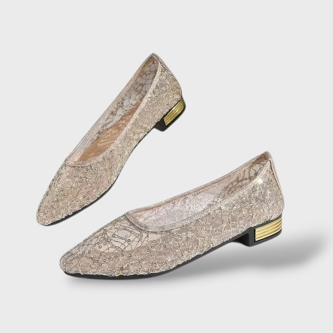 Sandalias Ortopédicas Encaje Lentejuelas Pointed Toe