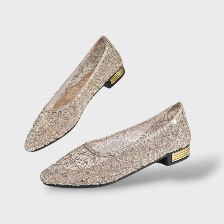 Sandalias Ortopédicas Encaje Lentejuelas Pointed Toe