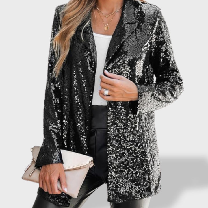 Lucía™ | Blazer de lentejuelas para mujer con frente abierta